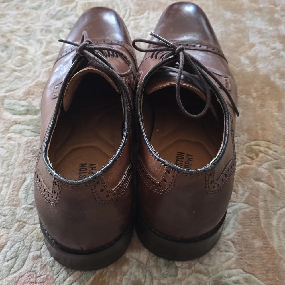 Johnston & Murphy shoes Men's Brown laced lace up Oxfords Size 9.5 9-1/2
